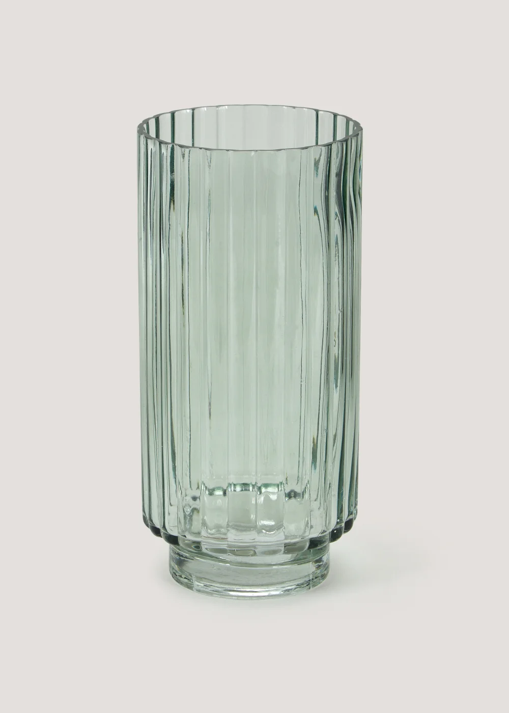 Green Ribbed Vase (25cm) Image 1