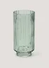 Green Ribbed Vase (25cm) Image 1