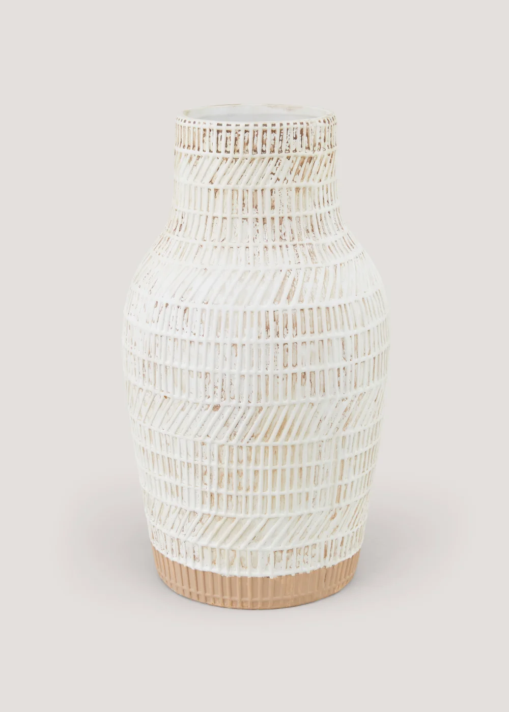 White Hampton Ceramic Vase (16.5cm x 16.5cm x 30cm) Image 1