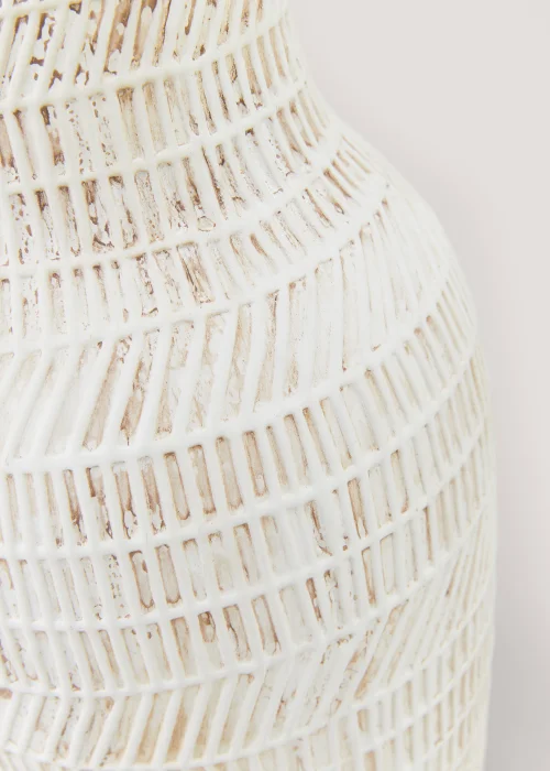 White Hampton Ceramic Vase (16.5cm x 16.5cm x 30cm) Image 2