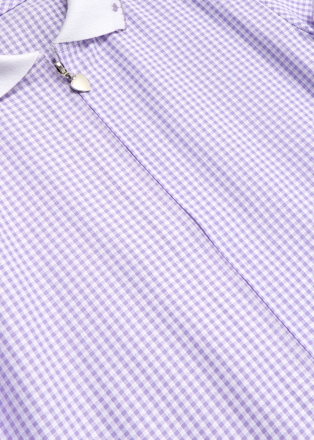 Girls Lilac Generous Fit Knitted Collar Gingham School Dress (3-14yrs) - 3 Yrs Image 2