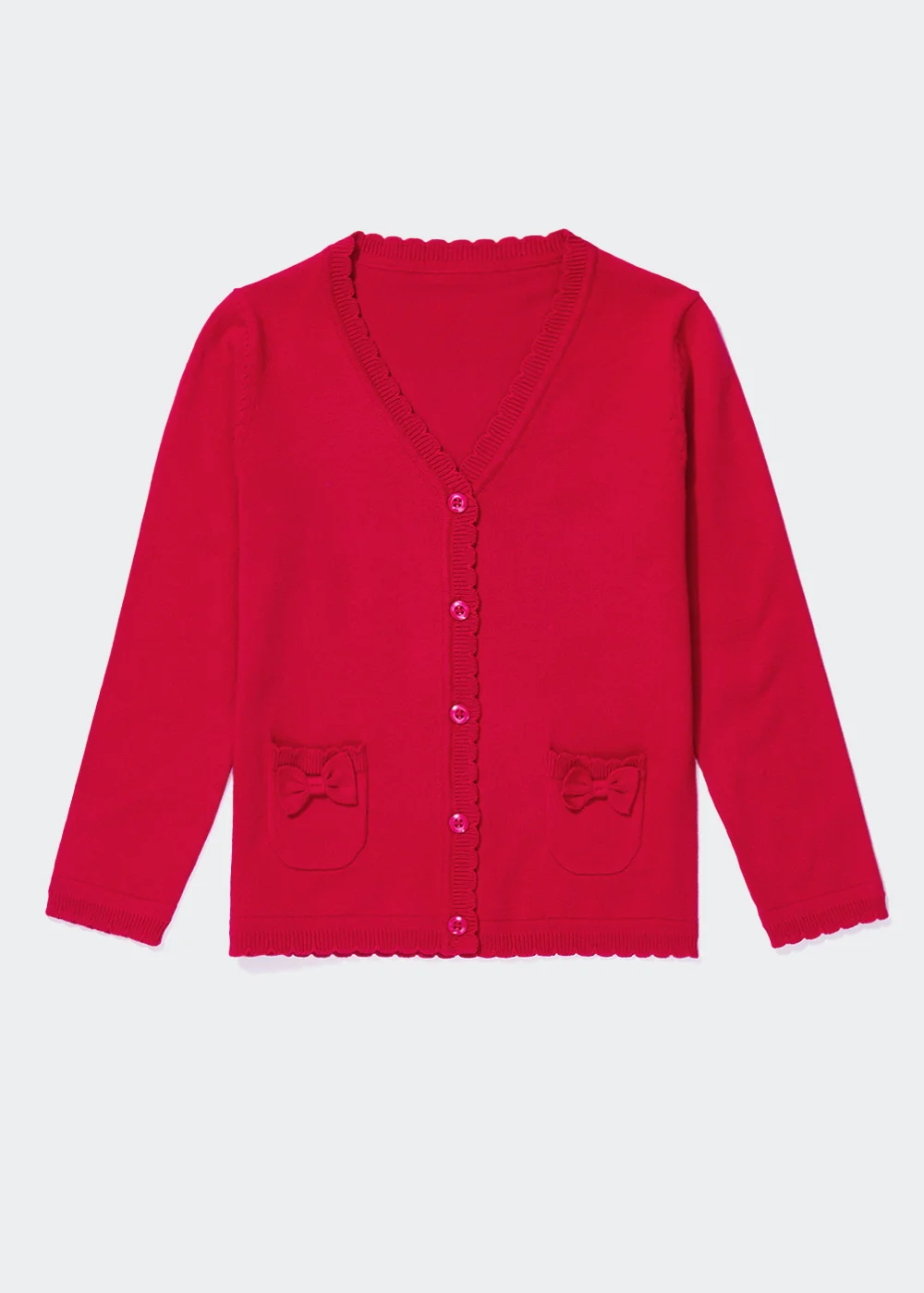 Girls Red Bow School Cardigan (3-9yrs) - Age 3 Years Image 1