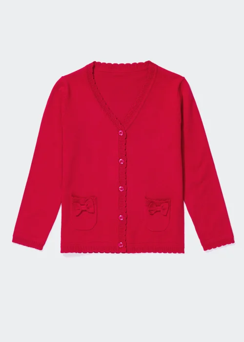 Girls Red Bow School Cardigan (3-9yrs) - Age 3 Years Image 1