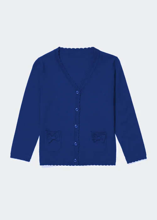 Girls Blue Bow School Cardigan (3-9yrs) - Age 3 Years Image 1