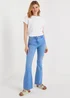 Bright Blue Skinny Flared Jeans (Long Length) - Size 08 33 leg Image 1
