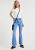 Bright Blue Skinny Flared Jeans (Long Length) - Size 08 33 leg Image 4