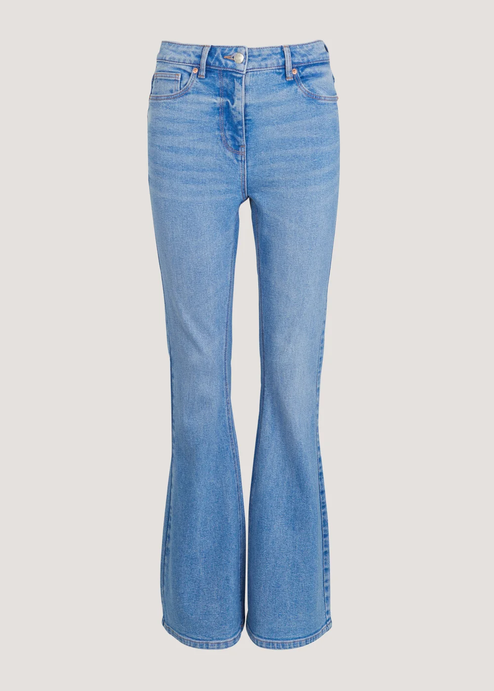 Bright Blue Skinny Flared Jeans (Long Length) - Size 08 33 leg Image 5