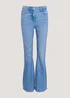 Bright Blue Skinny Flared Jeans (Long Length) - Size 08 33 leg Image 5
