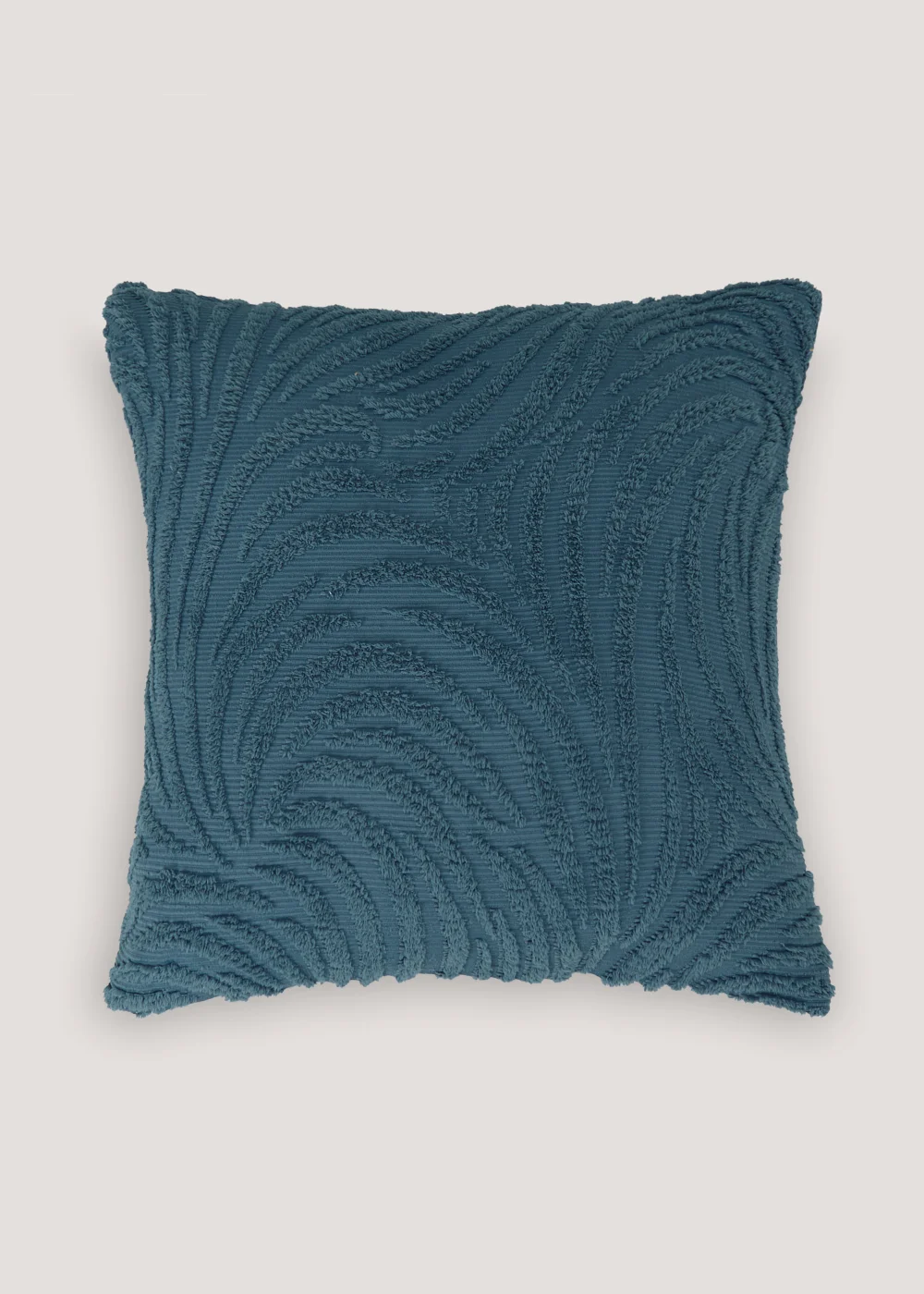 Blue Chenille Tufted Cushion (43cm x 43cm) Image 3