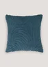 Blue Chenille Tufted Cushion (43cm x 43cm) Image 3