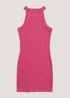 Girls Candy Couture Hot Pink Ribbed Dress (9-16yrs) - 9 Yrs Image 1