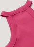 Girls Candy Couture Hot Pink Ribbed Dress (9-16yrs) - 9 Yrs Image 2