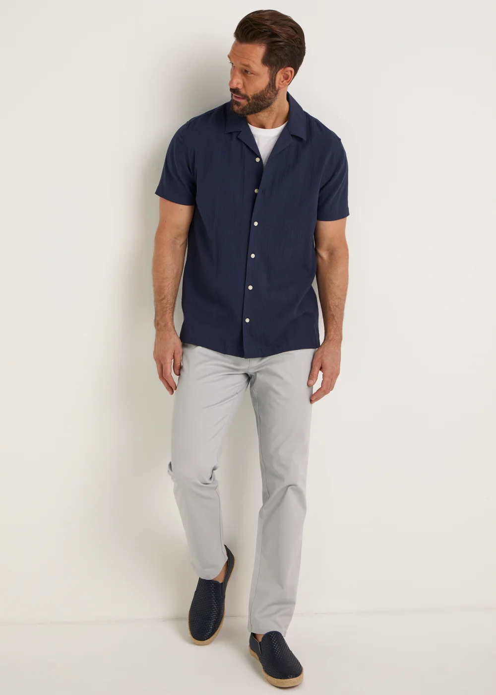 Ivory Straight Fit Stretch Chinos - 30 Waist Regular Image 4