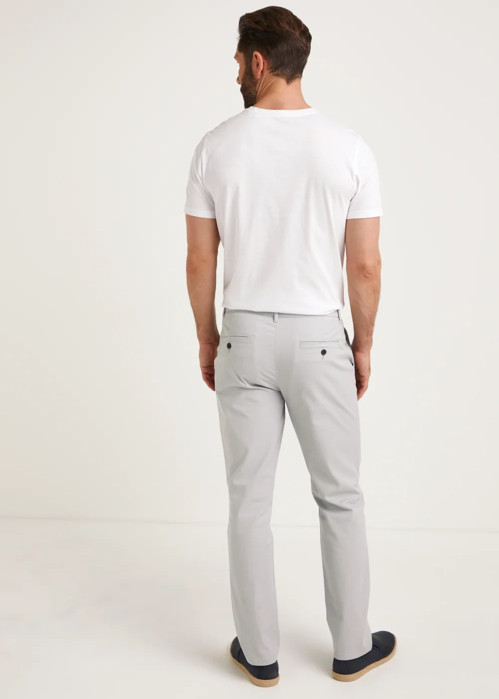 Ivory Straight Fit Stretch Chinos - 30 Waist Regular Image 2