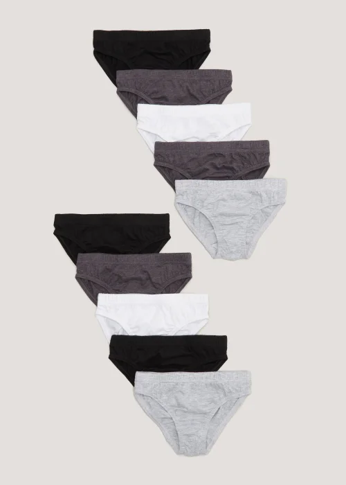 Boys 10 Pack Black Briefs (2-13yrs) - Age 2 - 3 Years Image 1
