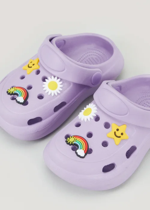 Girls Lilac Badge Clogs (Younger 4-12) - Size 4 Infants Image 2