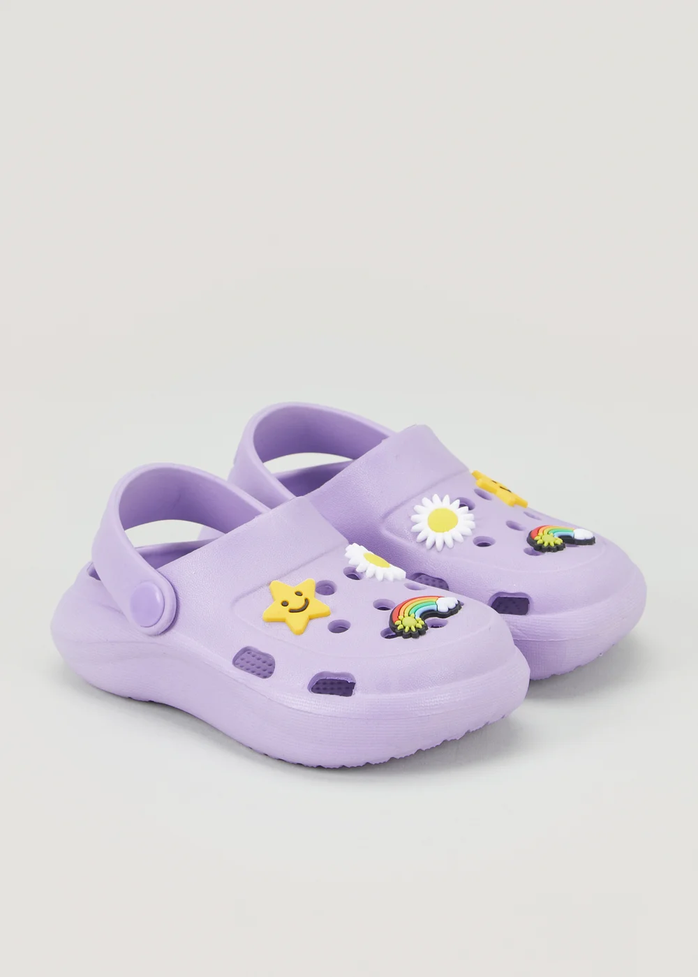 Girls Lilac Badge Clogs (Younger 4-12) - Size 4 Infants Image 1