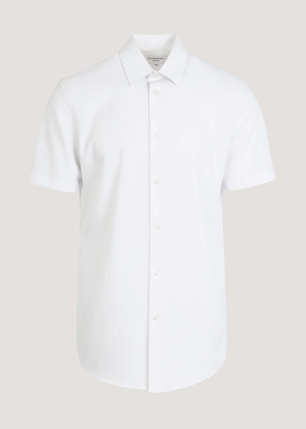 Taylor & Wright White Textured Regular Fit Shirt - 15 Collar Image 1