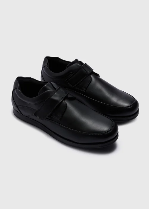 Soleflex Black Riptape Formal Shoes - Size 6 Image 1