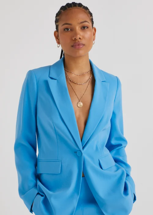 Be Beau Blue Crepe Blazer - 8 Image 3