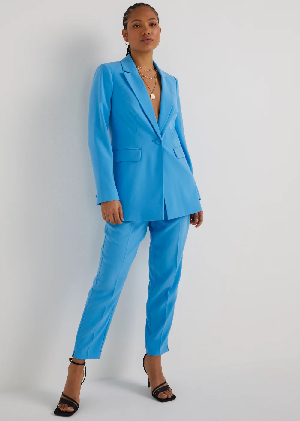 Be Beau Blue Crepe Blazer - 8 Image 4