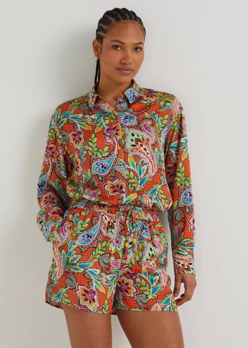 Be Beau Multicoloured Paisley Satin Shorts - 8 Image 1
