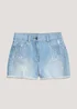 Girls Light Wash Diamante Denim Shorts (4-13yrs) - 8 Yrs Image 1