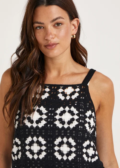 Monochrome Crochet Lace Vest Top - 8 Image 3