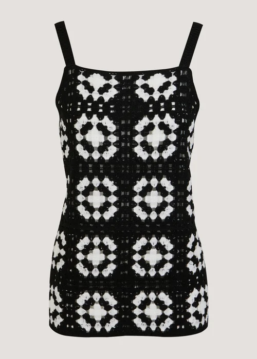 Monochrome Crochet Lace Vest Top - 8 Image 5