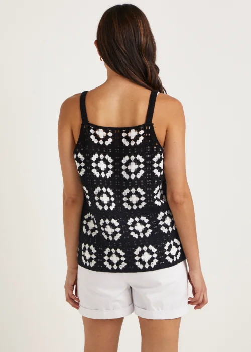 Monochrome Crochet Lace Vest Top - 8 Image 2
