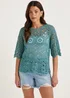 Blue Crochet Lace T-Shirt - 8 Image 1