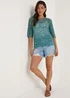 Blue Crochet Lace T-Shirt - 8 Image 4