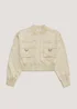 Girls Candy Couture Cream Satin Co-Ord Bomber Jacket (9-16yrs) - Age 9 Years Image 1