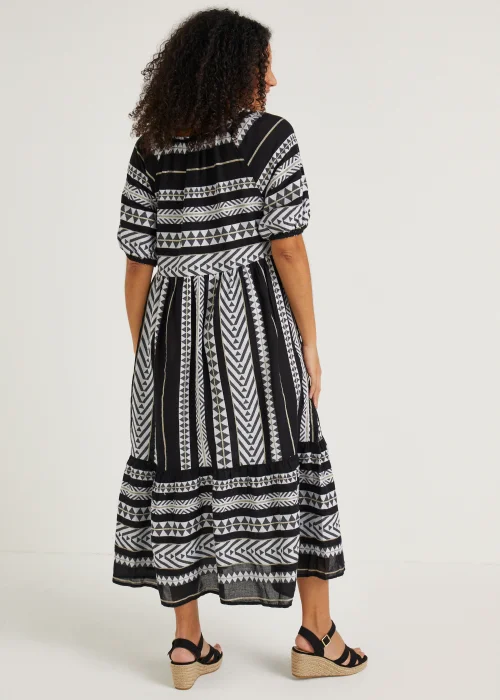 Papaya Petite Black Aztec Jacquard Midaxi Dress - Size 6 Image 2
