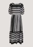 Papaya Petite Black Aztec Jacquard Midaxi Dress - Size 6 Image 5