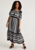Papaya Petite Black Aztec Jacquard Midaxi Dress - Size 6 Image 4