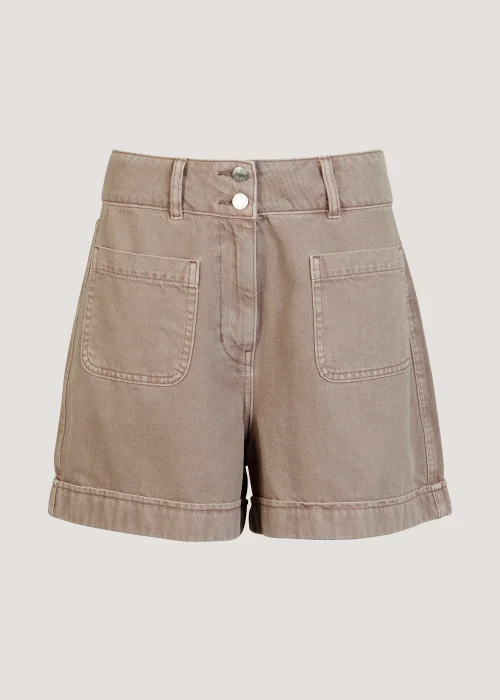 Stone Button Denim Shorts - 8 Image 5