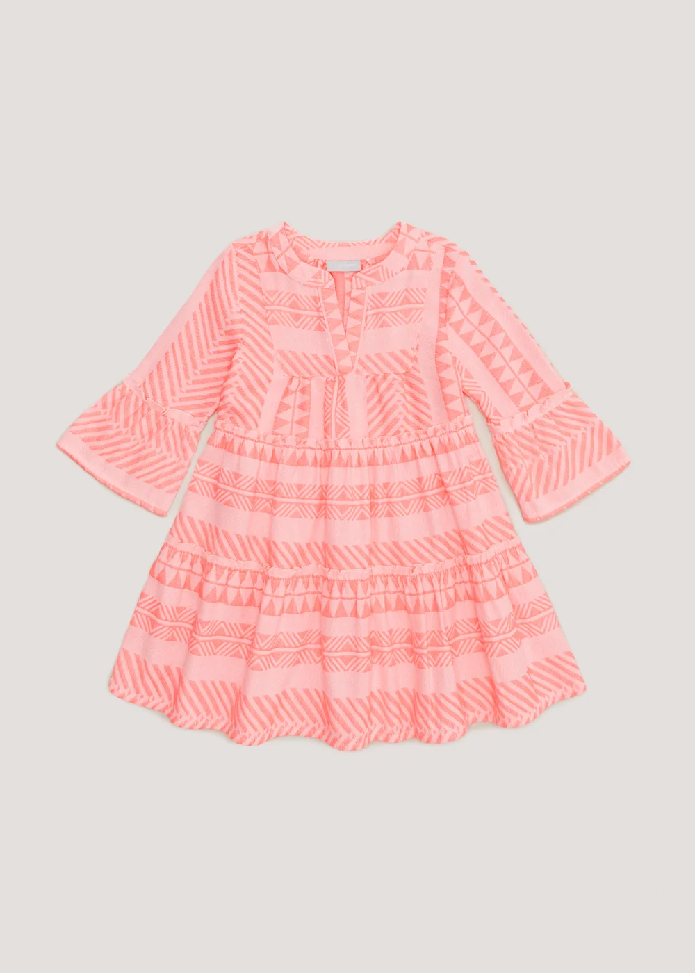 Girls Mini Me Pink Jacquard Dress (4-13yrs) - 4 Yrs Image 1