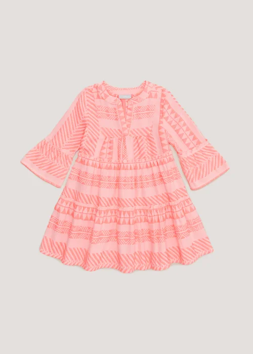 Girls Mini Me Pink Jacquard Dress (4-13yrs) - 4 Yrs Image 1