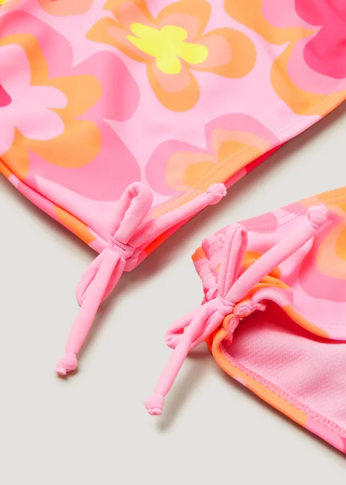 Girls Mini Me Pink Floral Tankini Set (4-13yrs) - Age 4 - 5 Years Image 2