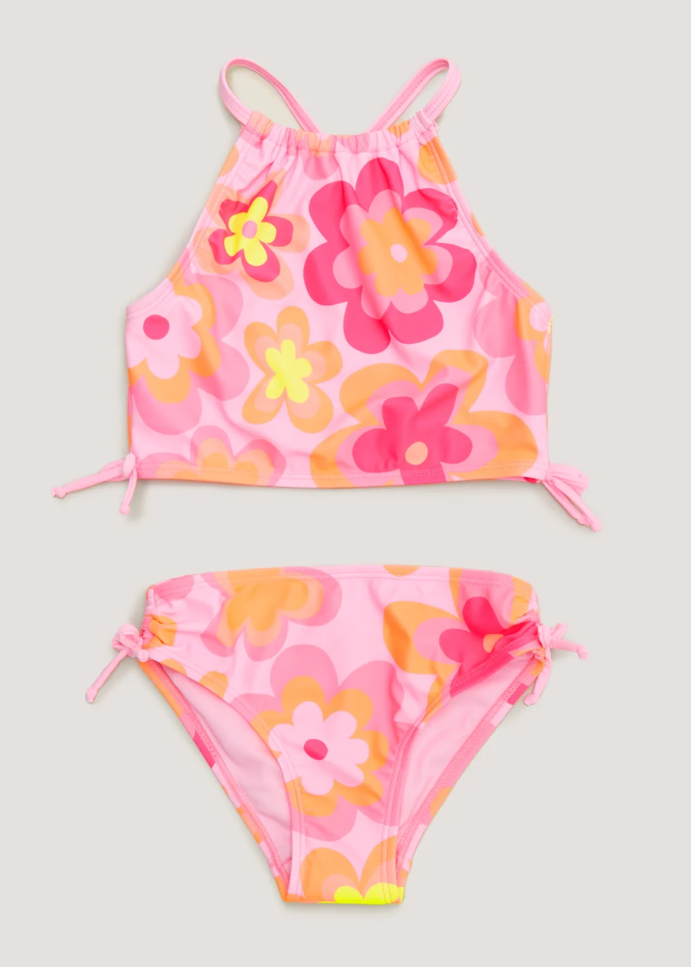 Girls Mini Me Pink Floral Tankini Set (4-13yrs) - Age 4 - 5 Years Image 1