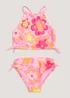 Girls Mini Me Pink Floral Tankini Set (4-13yrs) - Age 4 - 5 Years Image 1