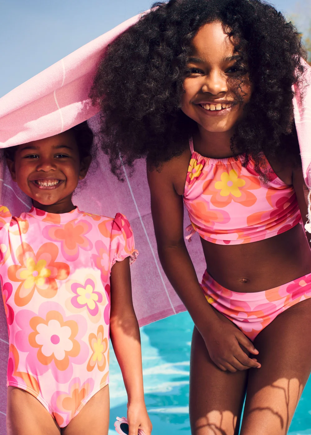 Girls Mini Me Pink Floral Tankini Set (4-13yrs) - Age 4 - 5 Years Image 3