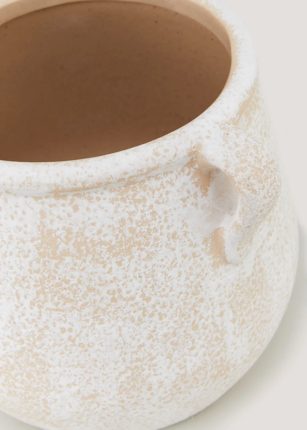 Whitewashed Ceramic Two Handle Vase (17cm x 22cm) Image 2