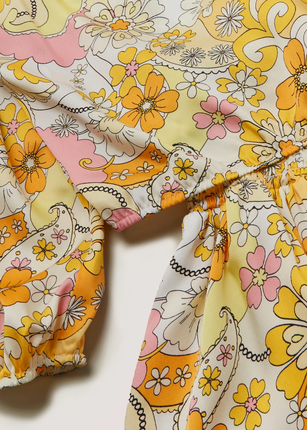Girls Yellow Floral Satin Top & Skirt Set (4-13yrs) - 4 Yrs Image 2