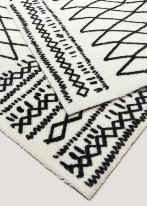 Monochrome Berber Runner Washable Muddle Mat (50cm x 150cm) Image 2