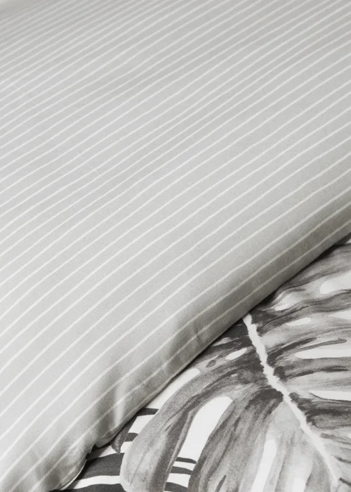 Monochrome Palm Print Reversible Duvet Cover - Single Image 2