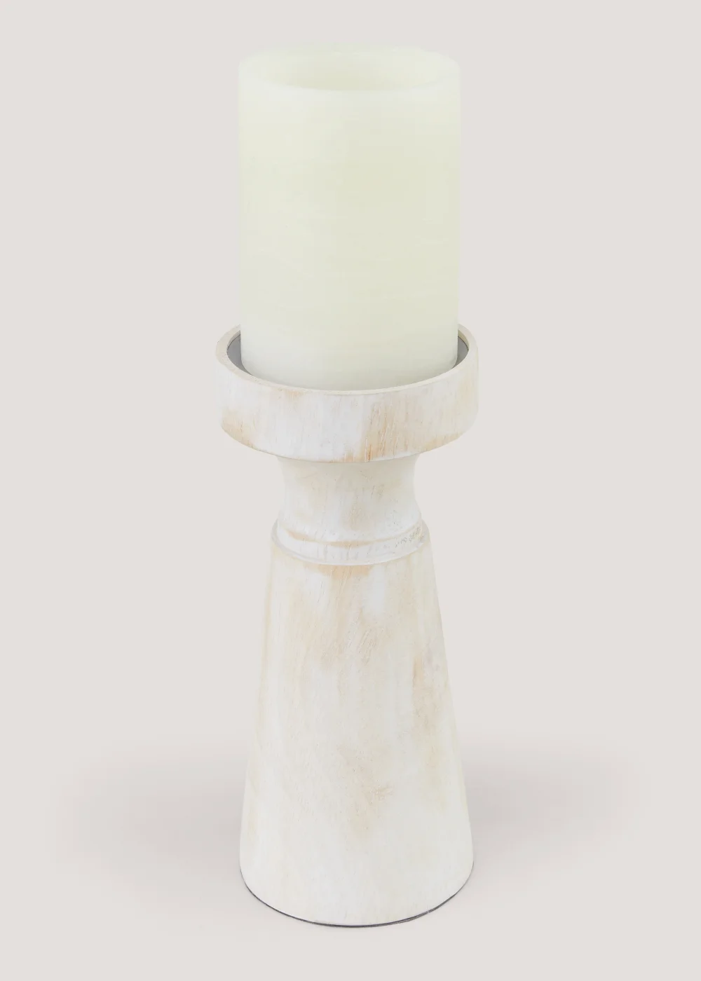 Whitewashed Candle Holder (20cm x 9.5cm) Image 2