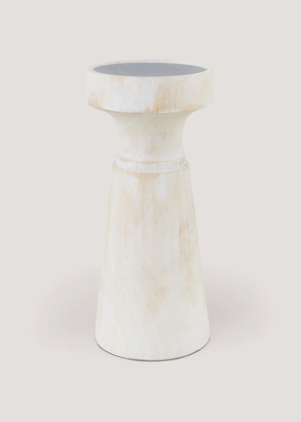 Whitewashed Candle Holder (20cm x 9.5cm) Image 1