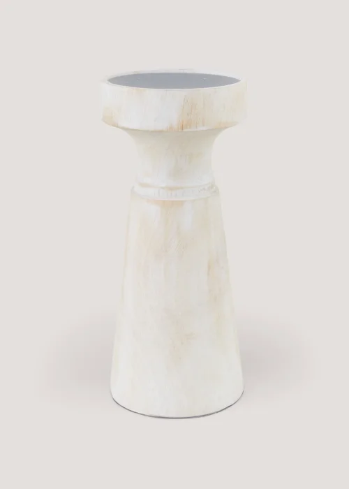 Whitewashed Candle Holder (20cm x 9.5cm) Image 1